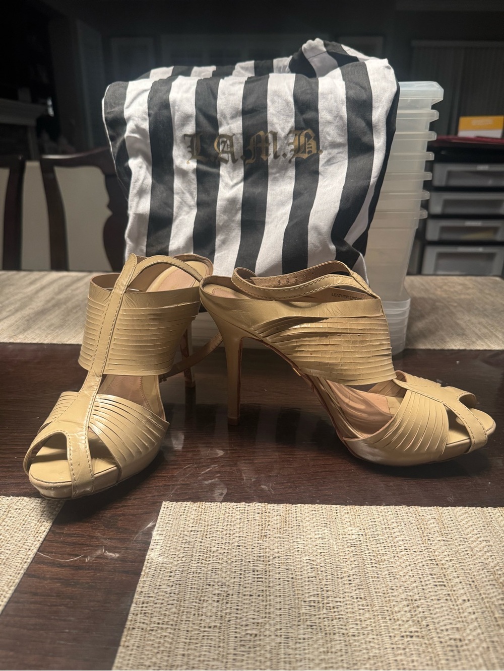 LAMB Gwen Stefani brand- Women’s Beige Strappy High Heel Sandals